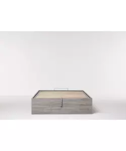 Letto 1 piazza e mezza "bed box" rovere grigio con rete e contenitore, 120x190 cm